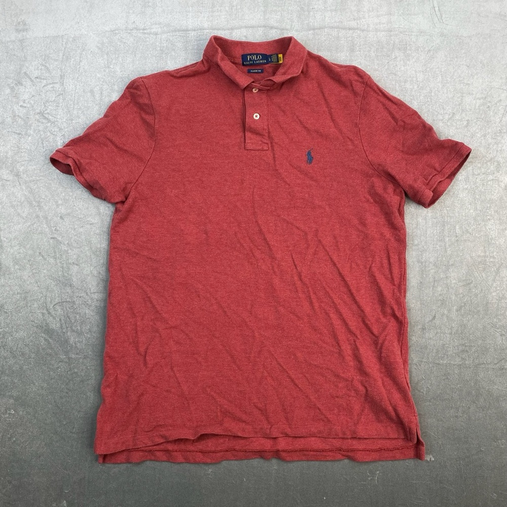 Polo Ralph Lauren Classic Fit Polo Shirt Red Short Sleeve Mens L‎